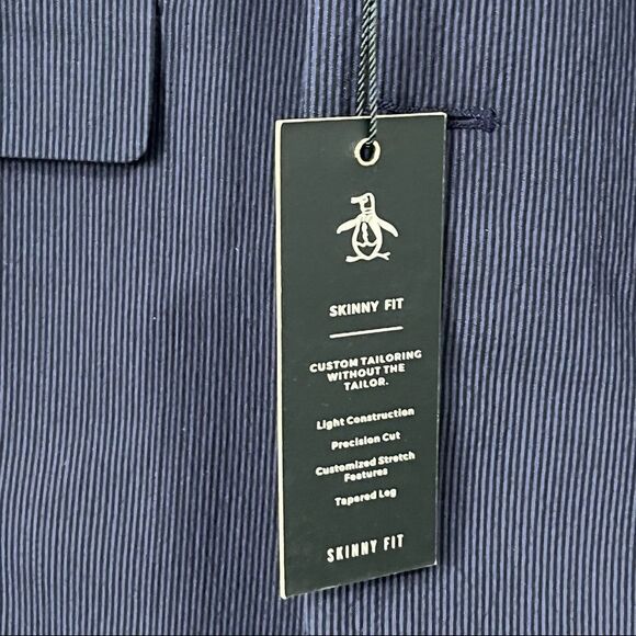 NWT Original Penguin Men’s Medium Blue Striped Sport Coat Size 42L - Picture 8 of 12